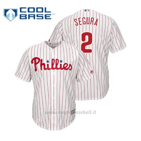 Maglia Baseball Uomo Philadelphia Phillies Jean Segura Cool Base Official 1ªBlanco
